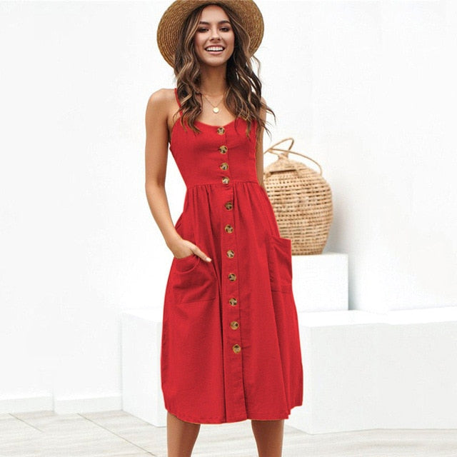 Floral Stripe Boho Midi Dress - Summer Elegance & Comfort