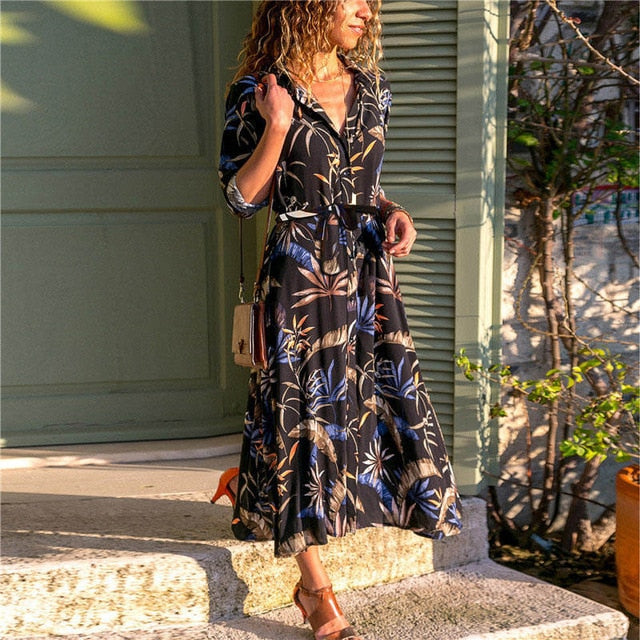 Aachoae Boho Floral Dress - Embrace Spring's Vibrant Elegance