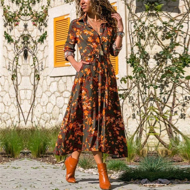 Aachoae Boho Floral Dress - Embrace Spring's Vibrant Elegance