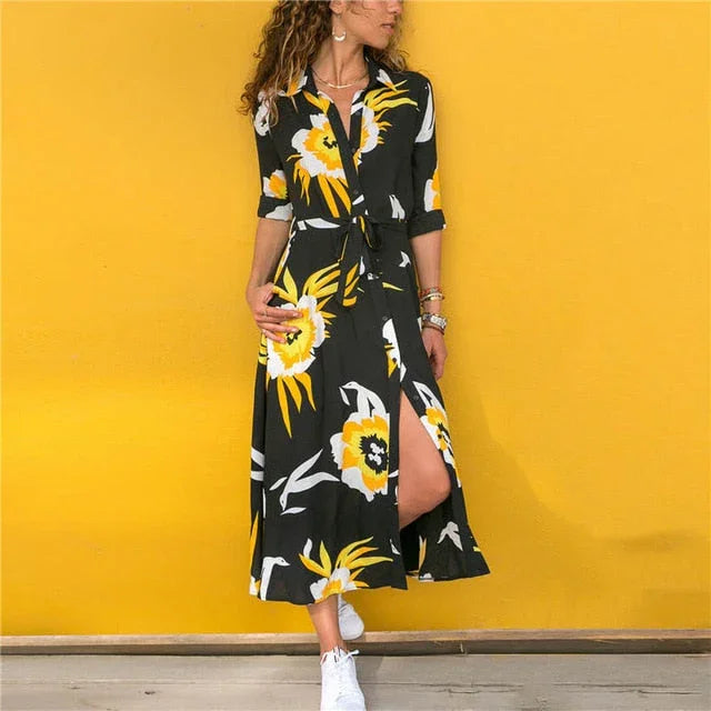 Aachoae Boho Floral Dress - Embrace Spring's Vibrant Elegance