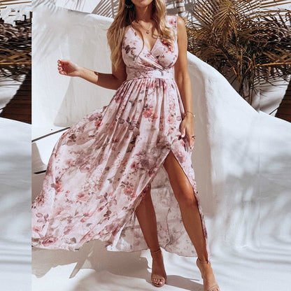 NEDEINS Pink Floral Maxi Dress - Summer's Chic Statement