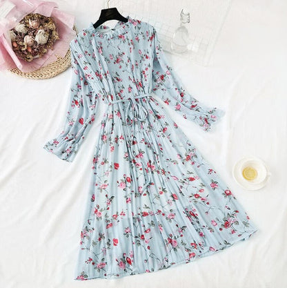 Elegant Vintage Polka Dot Dress - Flare Sleeve Spring Charm