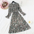 Elegant Vintage Polka Dot Dress - Flare Sleeve Spring Charm