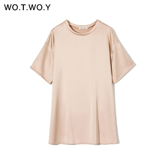 WOTWOY Luxurious Silk Dress - Versatile Elegance for Every Occasion