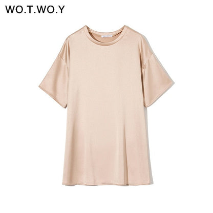WOTWOY Luxurious Silk Dress - Versatile Elegance for Every Occasion
