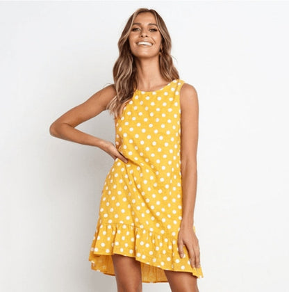 Chiffon Polka Dot Mini Dress - Effortless Summer Charm