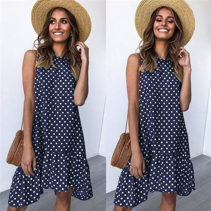 Chiffon Polka Dot Mini Dress - Effortless Summer Charm