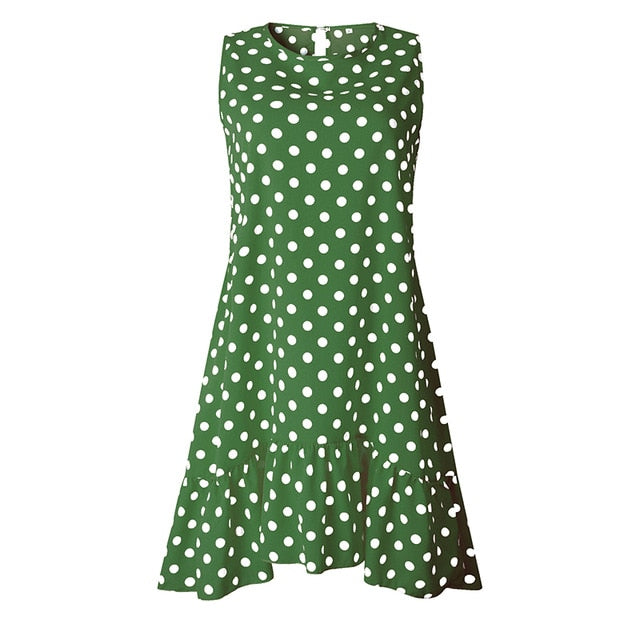 Chiffon Polka Dot Mini Dress - Effortless Summer Charm