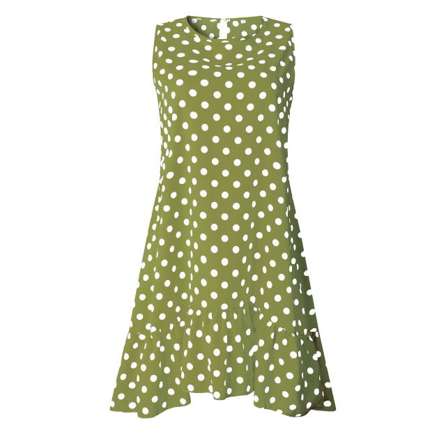Chiffon Polka Dot Mini Dress - Effortless Summer Charm