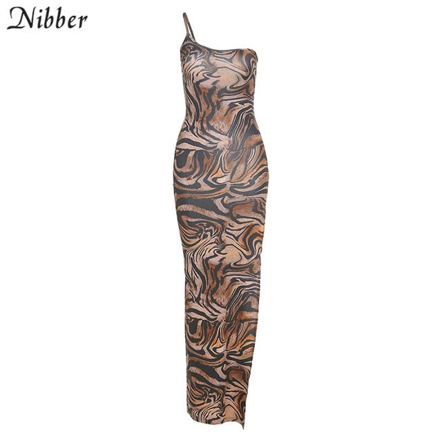 Vintage Maxi Dress with High Split - Timeless Summer Elegance