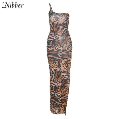 Vintage Maxi Dress with High Split - Timeless Summer Elegance