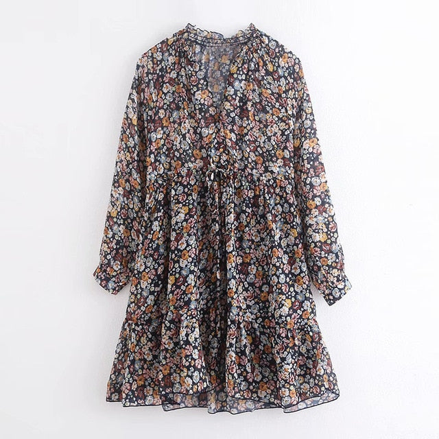 Boho Floral Mini Dress - Free-Spirited Summer Elegance