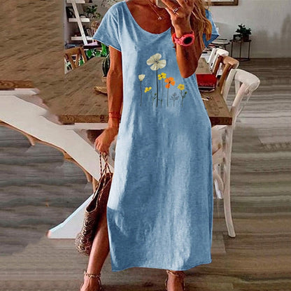 Vintage Butterfly Print Dress - Whimsical Summer Charm