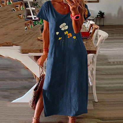 Vintage Butterfly Print Dress - Whimsical Summer Charm