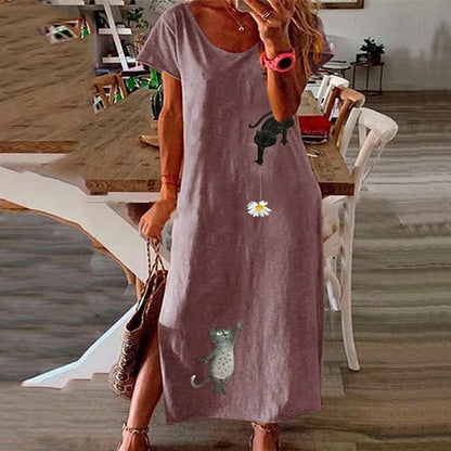 Vintage Butterfly Print Dress - Whimsical Summer Charm