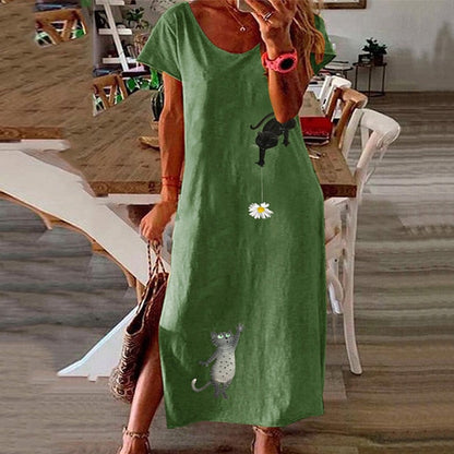 Vintage Butterfly Print Dress - Whimsical Summer Charm