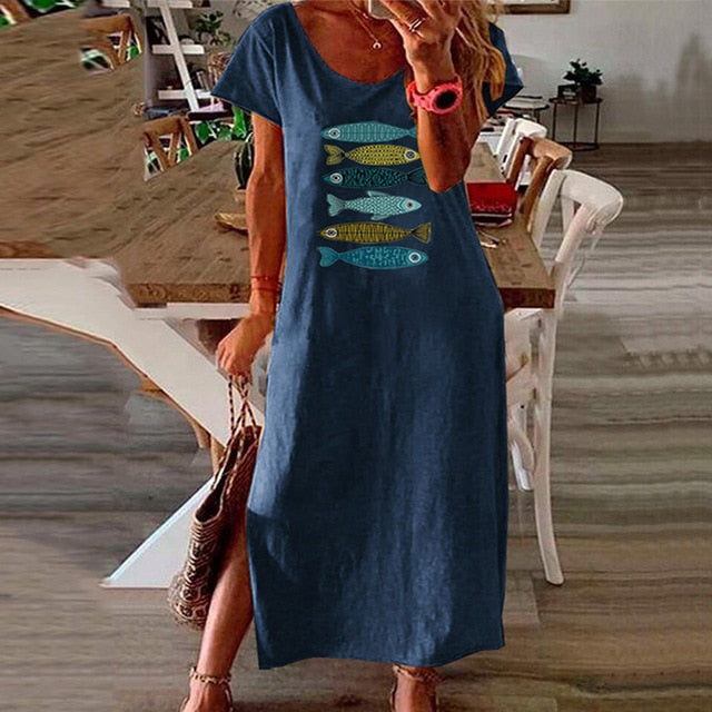 Vintage Butterfly Print Dress - Whimsical Summer Charm