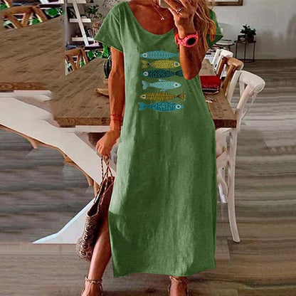 Vintage Butterfly Print Dress - Whimsical Summer Charm