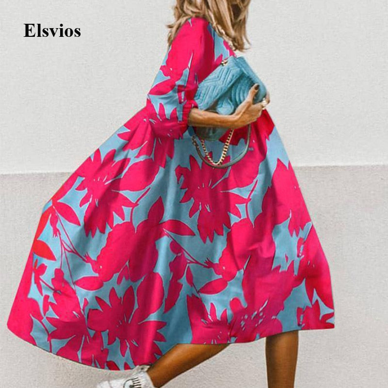 Floral Leopard A-Line Dress - Effortless Summer Elegance