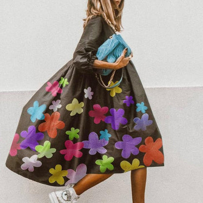 Floral Leopard A-Line Dress - Effortless Summer Elegance