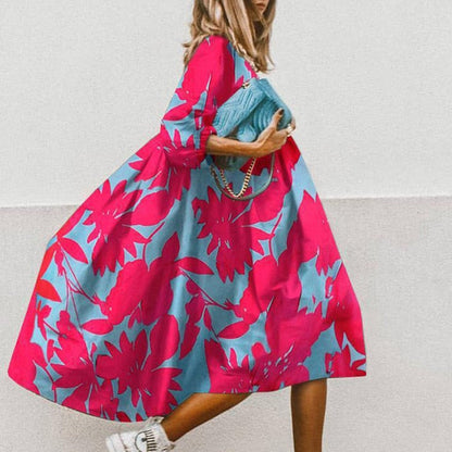 Floral Leopard A-Line Dress - Effortless Summer Elegance
