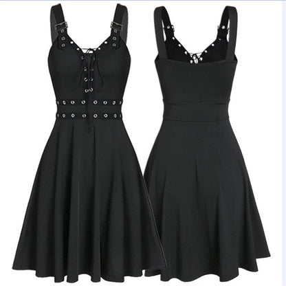 MusLotus Black Halter Mini Dress - Chic Comfort for Every Evening