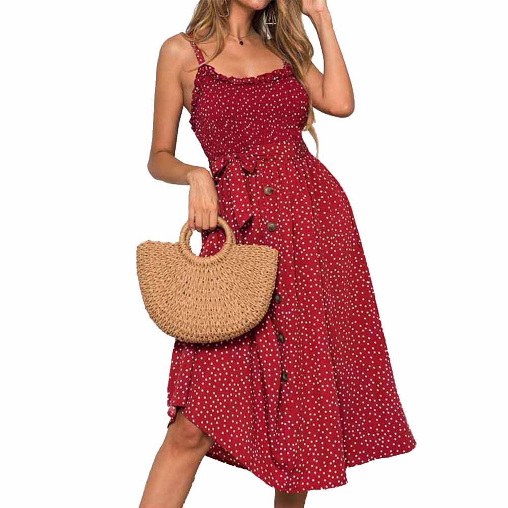 Polka Dot Strapless Summer Dress - Chic, Breathable & Alluring