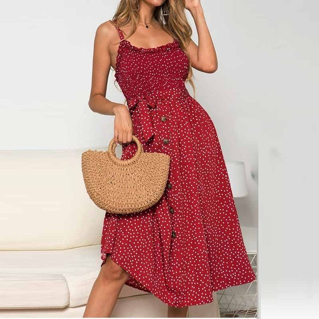 Polka Dot Strapless Summer Dress - Chic, Breathable & Alluring