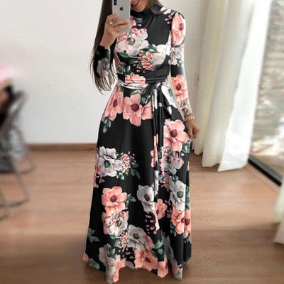 Elegant Boho Floral Maxi Dress - Your Autumn Essential