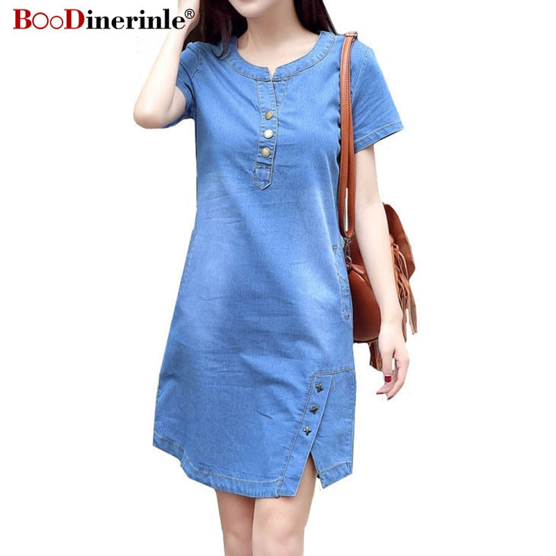 Korean Denim Mini Dress - Chic and Comfortable for Summer Adventures