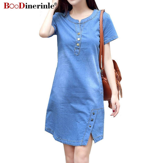 Korean Denim Mini Dress - Chic and Comfortable for Summer Adventures