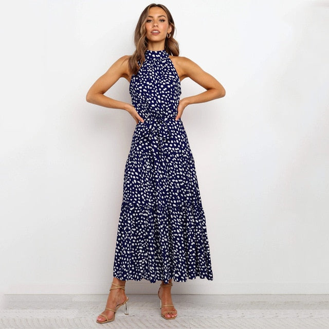 Lightweight Polka Dot Halter Dress - Your Summer Adventure Essential