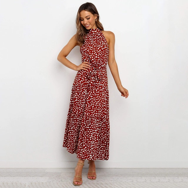 Lightweight Polka Dot Halter Dress - Your Summer Adventure Essential