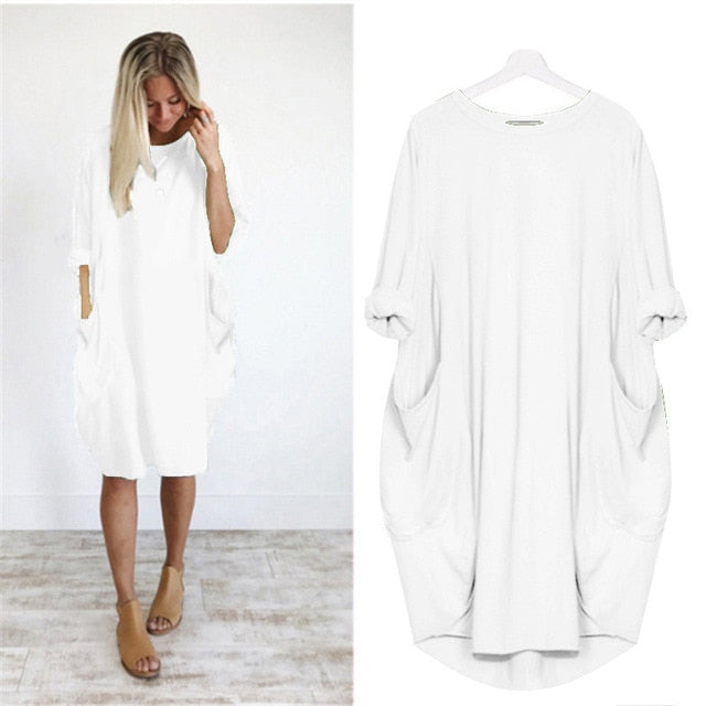 KAMUCC Women's Summer Dress - Chic, Comfortable & Pocket-Ready