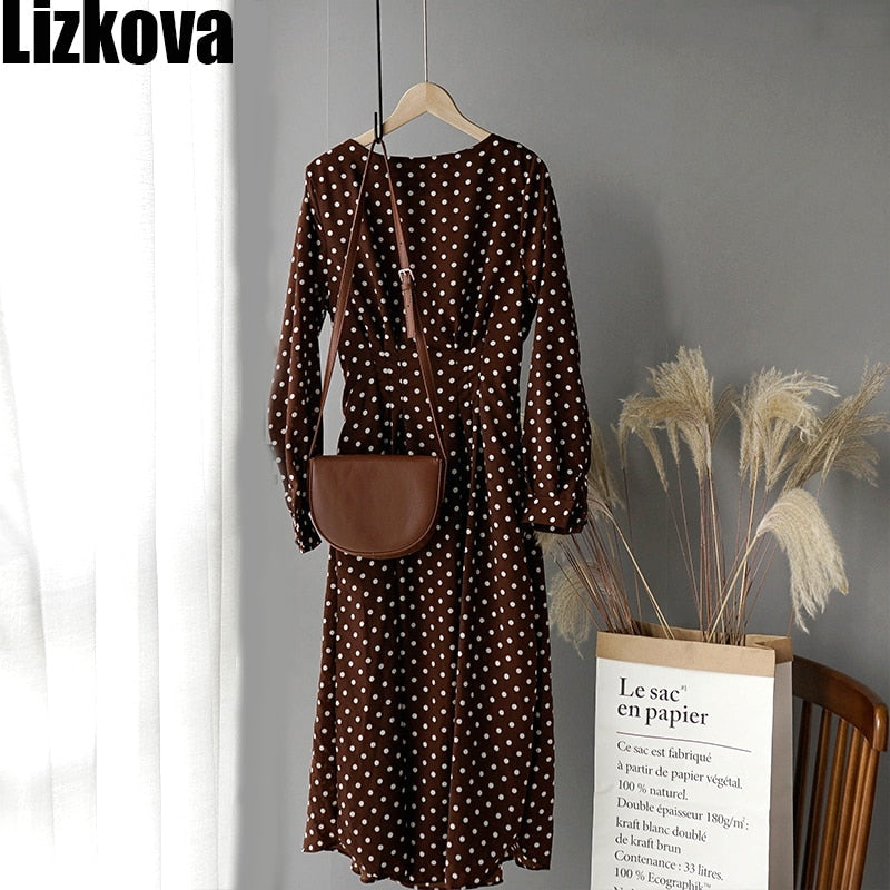 Lizkova Chiffon Dress - Autumn Elegance & Sophistication