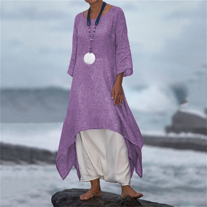 Women's Plus Size Halter Beach Dress - Elegant Summer Comfort