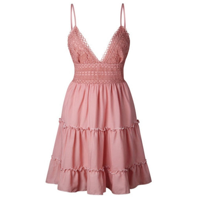 Sexy Bow Backless Mini Dress - Standout Style for Beach Adventures