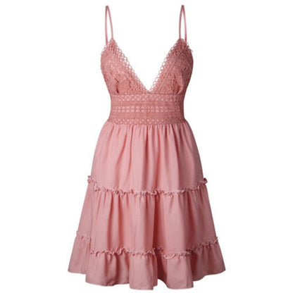 Sexy Bow Backless Mini Dress - Standout Style for Beach Adventures