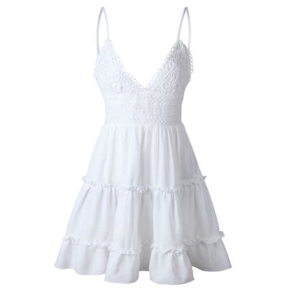 Sexy Bow Backless Mini Dress - Standout Style for Beach Adventures