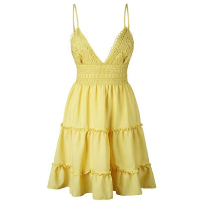 Sexy Bow Backless Mini Dress - Standout Style for Beach Adventures
