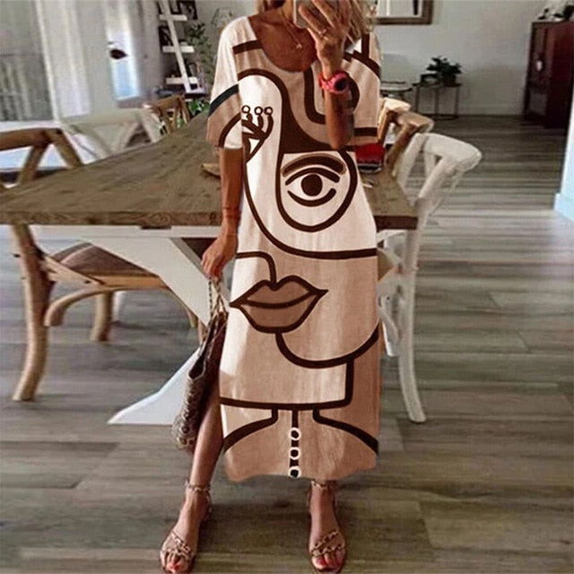 Vintage Butterfly Print Dress - Whimsical Summer Charm