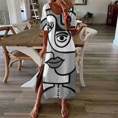 Vintage Butterfly Print Dress - Whimsical Summer Charm