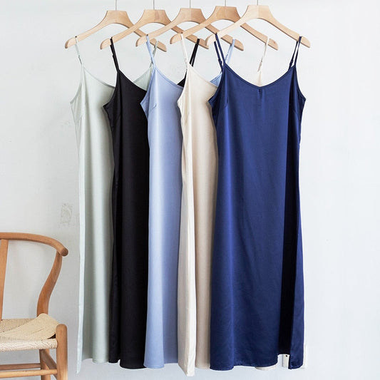 Satin Long Dress - Luxurious Comfort in Inclusive Sizes S-4XL