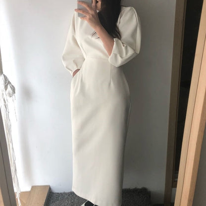 Elegant Office Midi Dress - Stylish Comfort for the Modern Professional