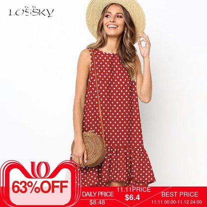 Chiffon Polka Dot Mini Dress - Effortless Summer Charm
