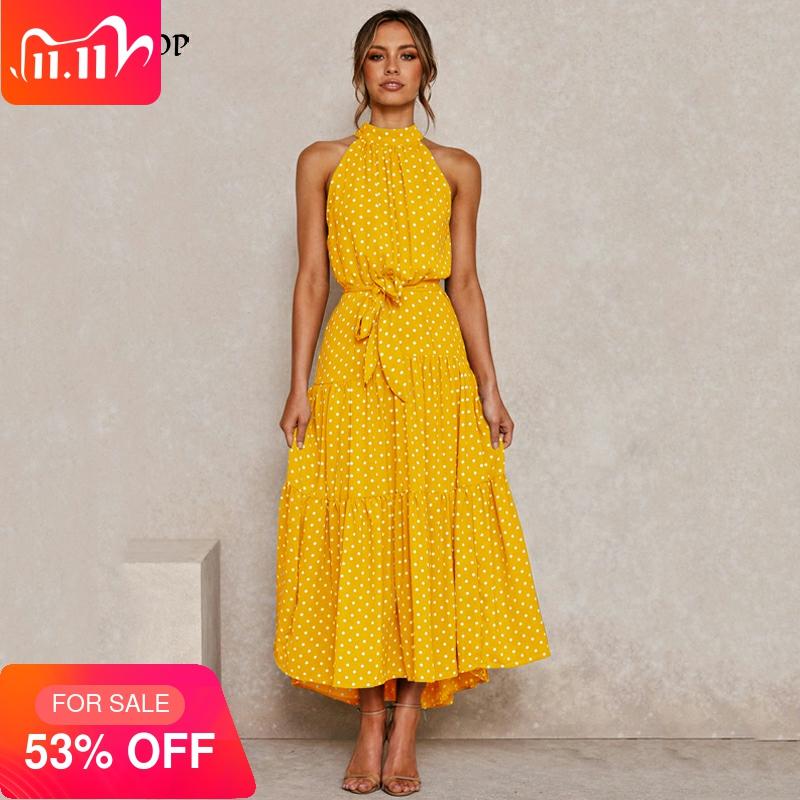 Lightweight Polka Dot Halter Dress - Your Summer Adventure Essential