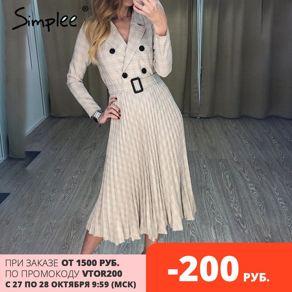 Plaid Blazer Dress - Modern Elegance for the Professional Woman