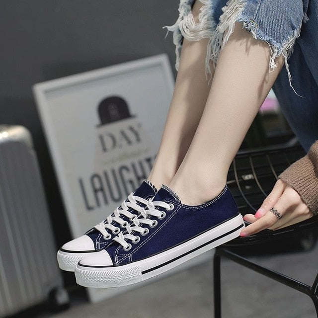 Women's Vibrant Canvas Sneakers - Expressive Comfort & Style