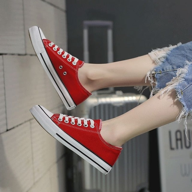 Women's Vibrant Canvas Sneakers - Expressive Comfort & Style