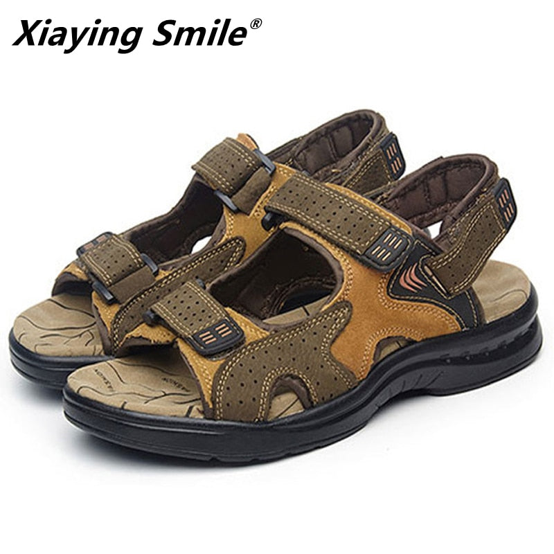 Mens Sandals Genuine Leather sandals Summer 2019 New Beach Men Casual Shoes Outdoor Sandals mens shoes designer Plus Size 38-46